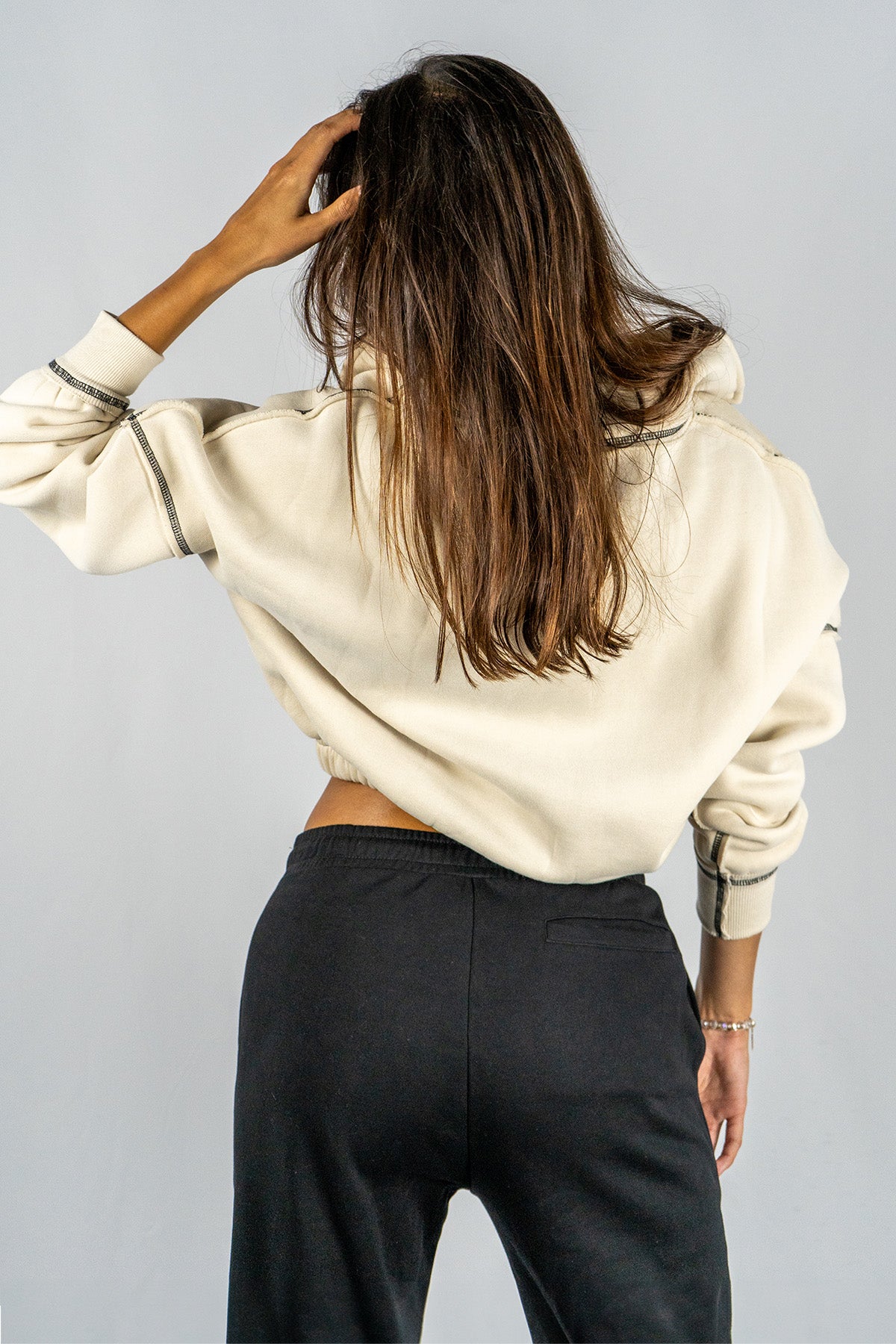 Double Stitched Half Zip Sweatshirt