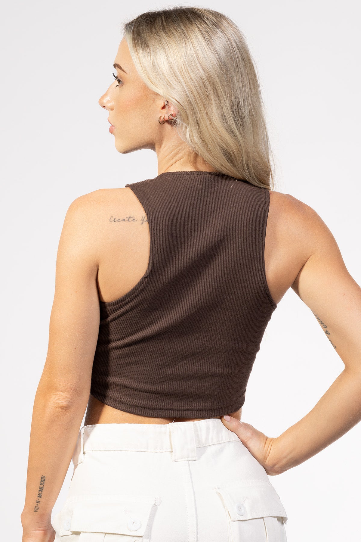 Lace-Up Cropped Tank Top
