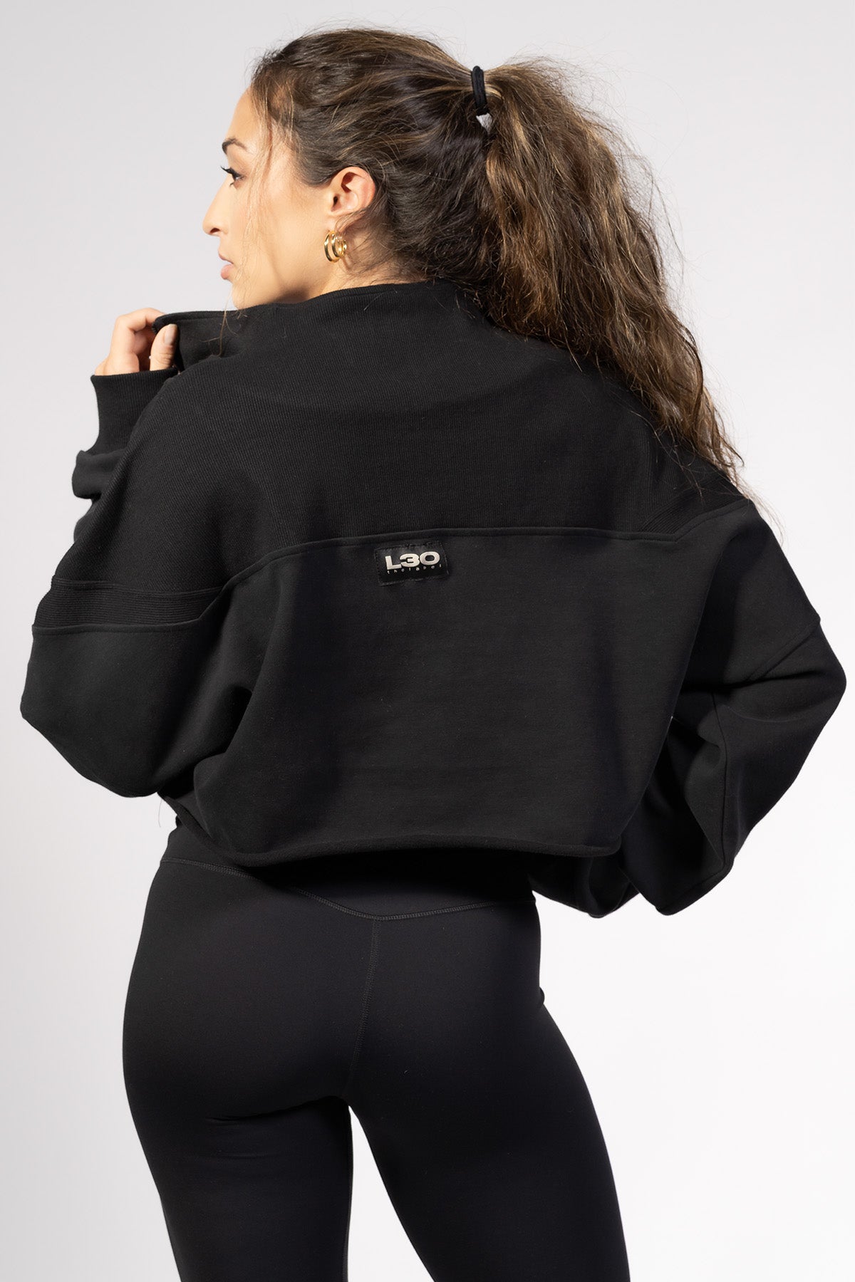 Half-Zipped Cropped Sweatshirt