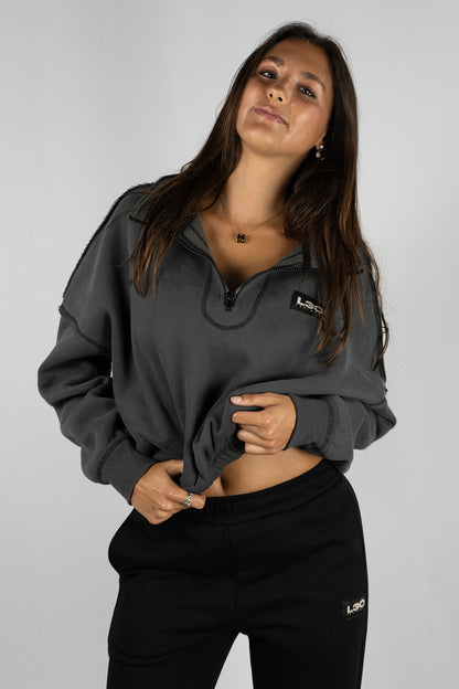 Double Stitched Half Zip Sweatshirt